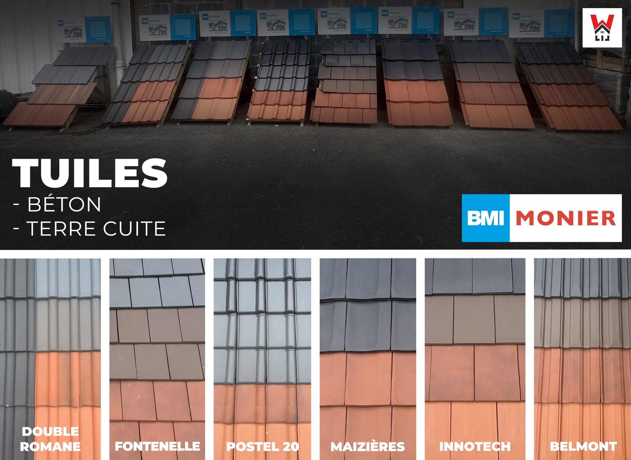 Différentes tuiles